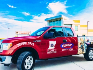 Career Connections Truck in front of IKORCC Hub